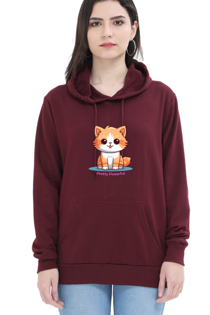 Outer Woods Women's Pretty Powerful Graphic Printed Hooded Sweatshirt