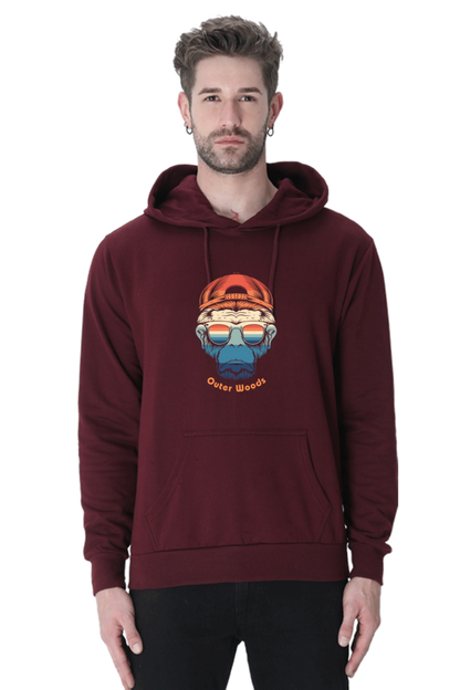 Outer Woods Men's Urban Monkey Graphic Printed Hooded Sweatshirt