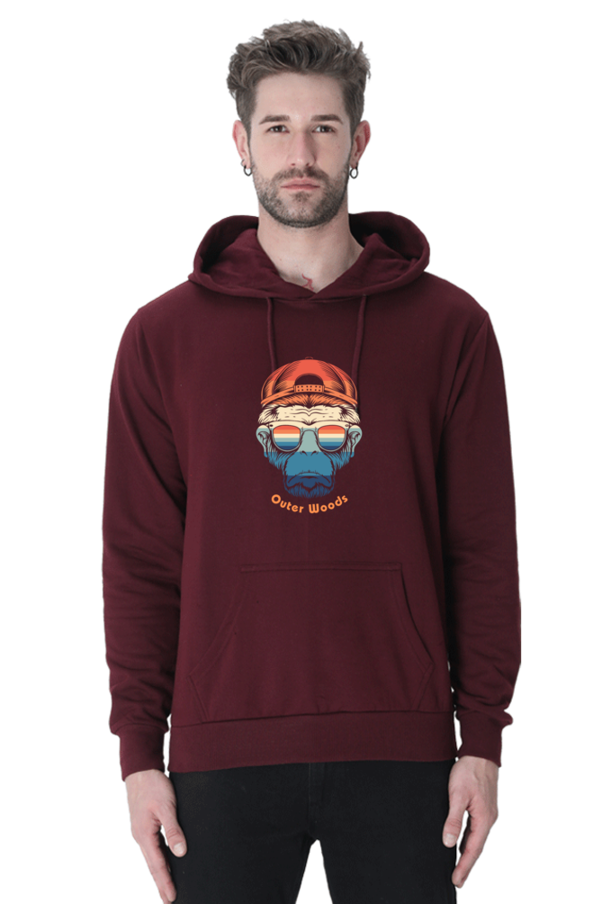 Outer Woods Men's Urban Monkey Graphic Printed Hooded Sweatshirt