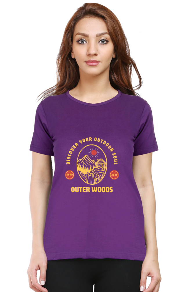 Outer Woods Women's Discover Your Outdoor Soul Graphic Printed T-Shirt
