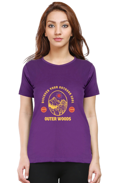 Outer Woods Women's Discover Your Outdoor Soul Graphic Printed T-Shirt