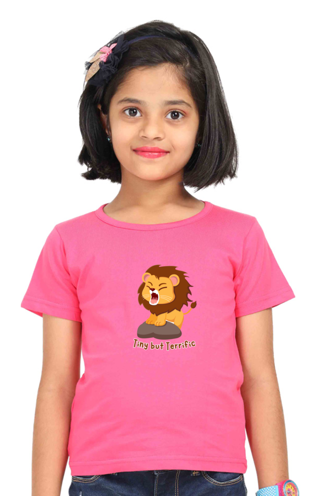 Outer Woods Girl's Graphic Printed T-Shirt - Tiny But Terrific