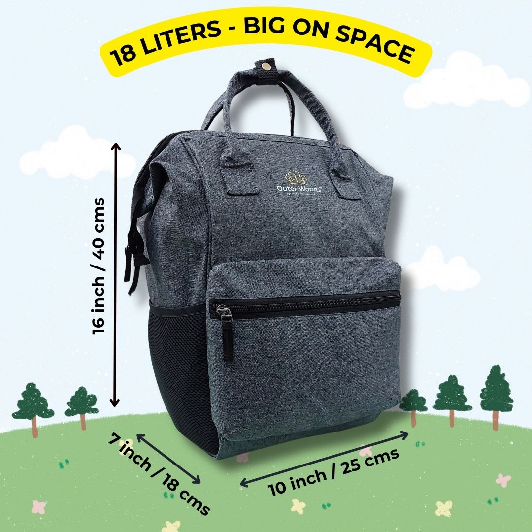 Outer Woods Baby Diaper Bag with Insulated Bottle Compartment