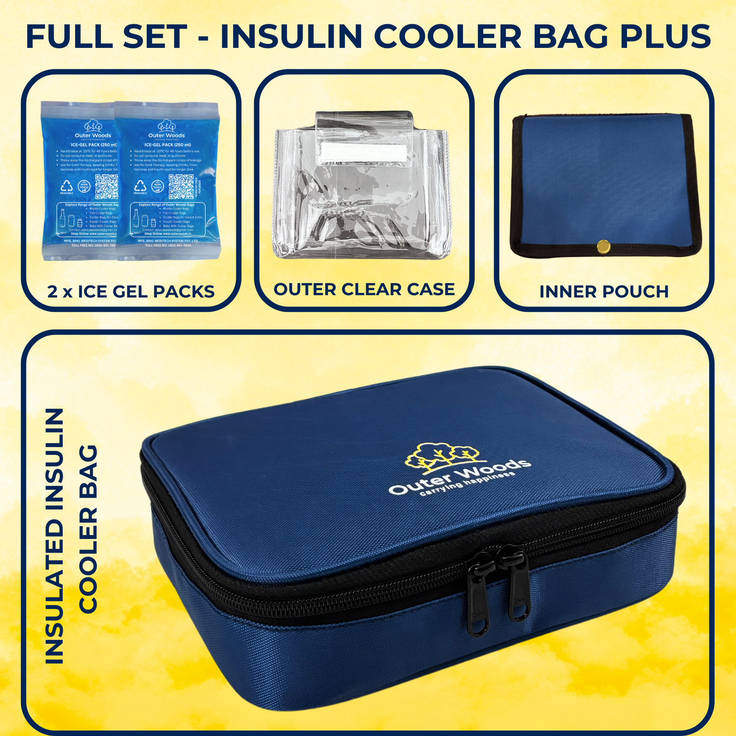 Outer Woods Insulated Insulin Cooler Bag Plus