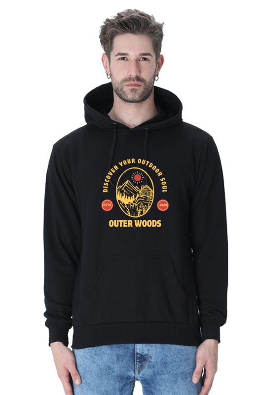  Outer Woods Men's Discover Your Outdoor Soul Graphic Printed Hooded Sweatshirt