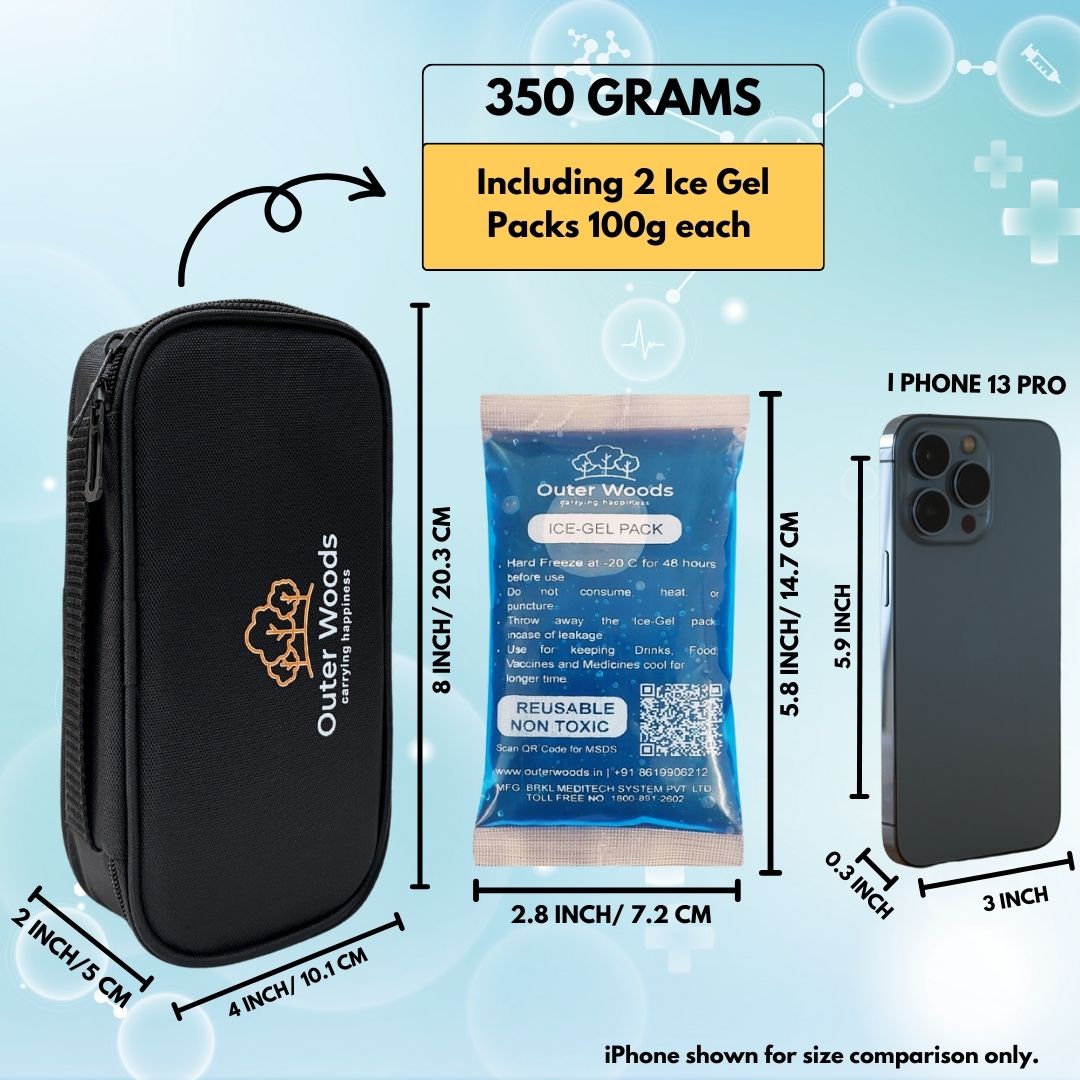 Outer Woods Insulated Insulin Cooler Bag | Insulin Pen Cooler | Diabetic Organizer Bag | Insulin Bag | Insulated Medical Bag
