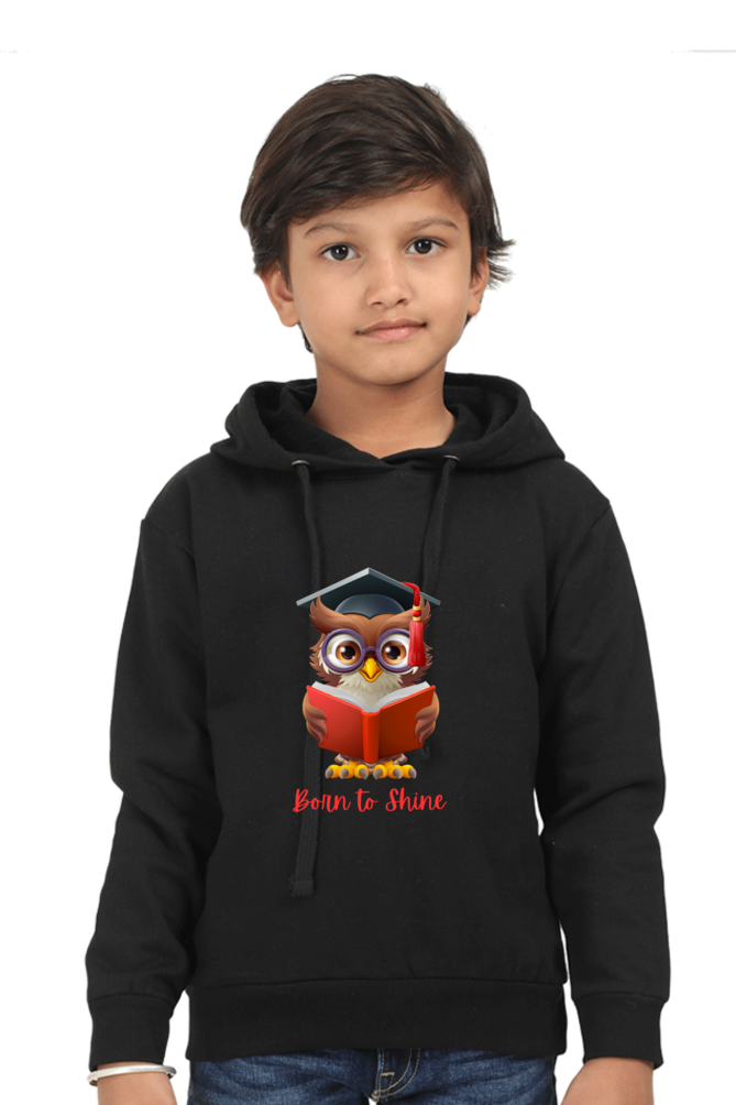 Outer Woods Kid's Graphic Printed Hooded Sweatshirt - Born to Shine