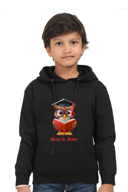 Outer Woods Kid's Graphic Printed Hooded Sweatshirt - Born to Shine