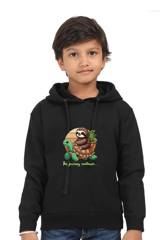 Outer Woods Kid's Graphic Printed Hooded Sweatshirt - The Journey Continues