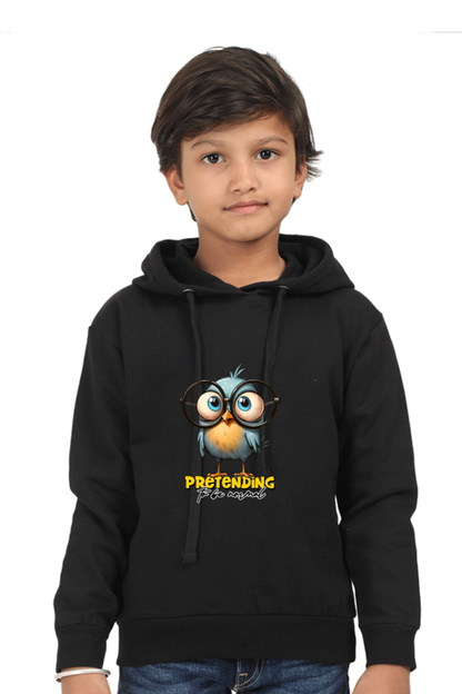 Outer Woods Kid's Graphic Printed Hooded Sweatshirt - Pretending to be Normal