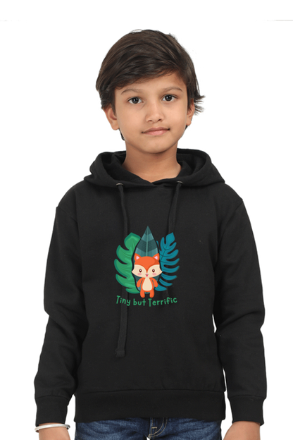 Outer Woods Kid's Graphic Printed Hooded Sweatshirt - Tiny But Terrific