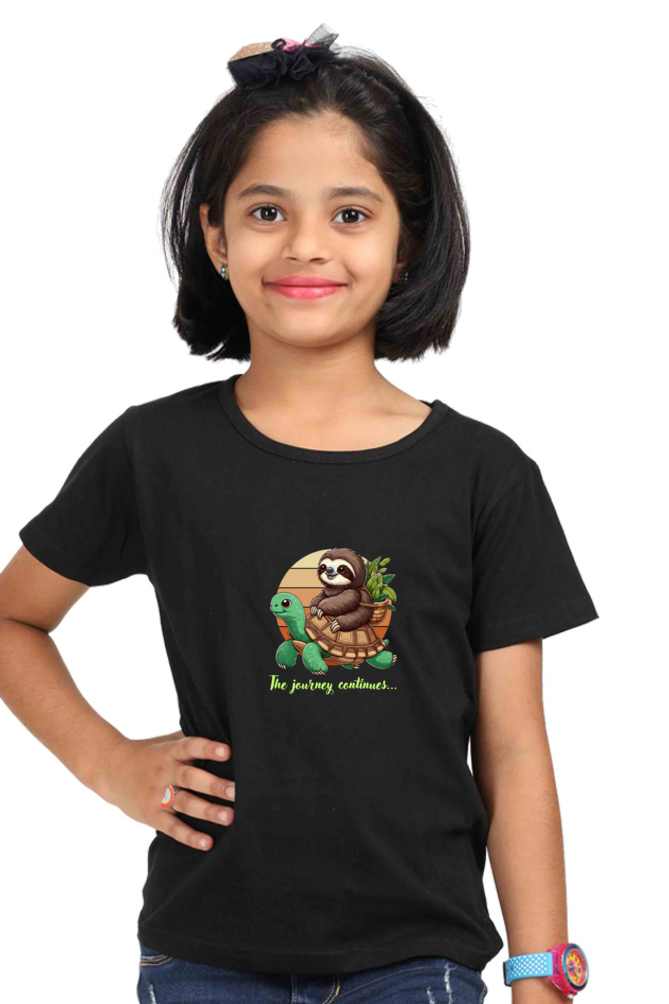 Outer Woods Girl's Graphic Printed T-Shirt - The Journey Continues