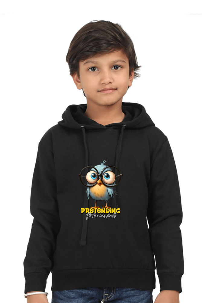 Outer Woods Kid's Graphic Printed Hooded Sweatshirt - Pretending to be Normal