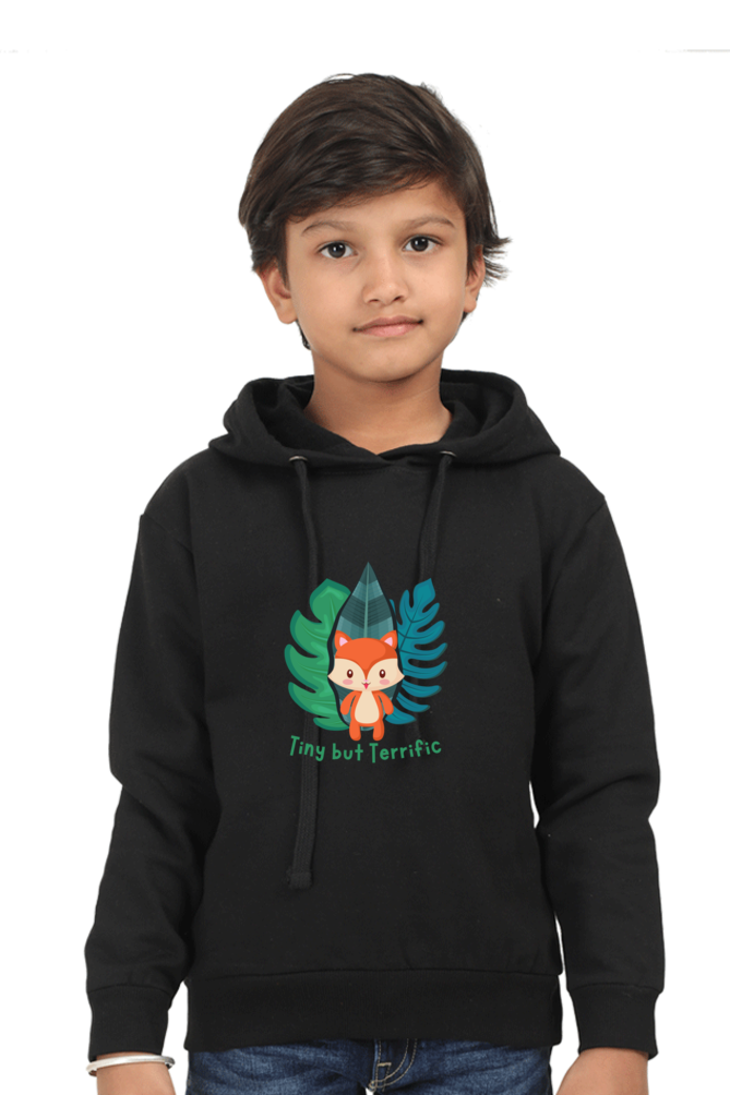 Outer Woods Kid's Graphic Printed Hooded Sweatshirt - Tiny But Terrific