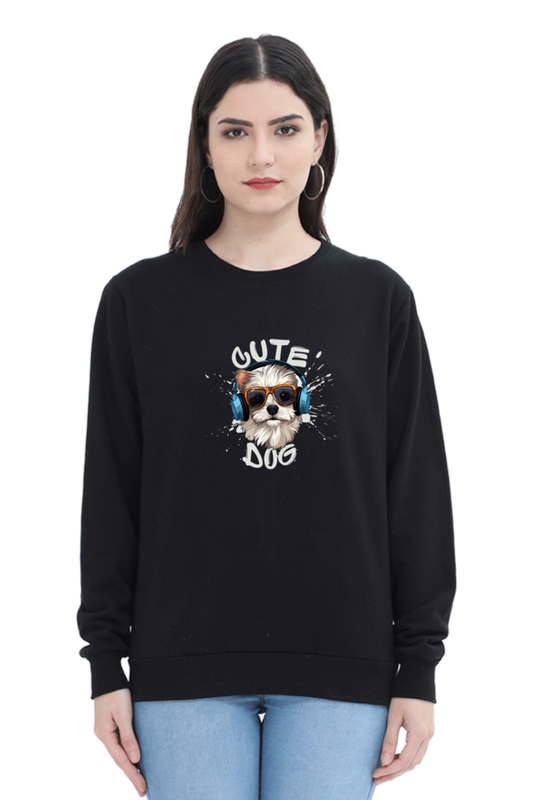 Outer Woods Women's Cute Dog Printed Sweatshirt