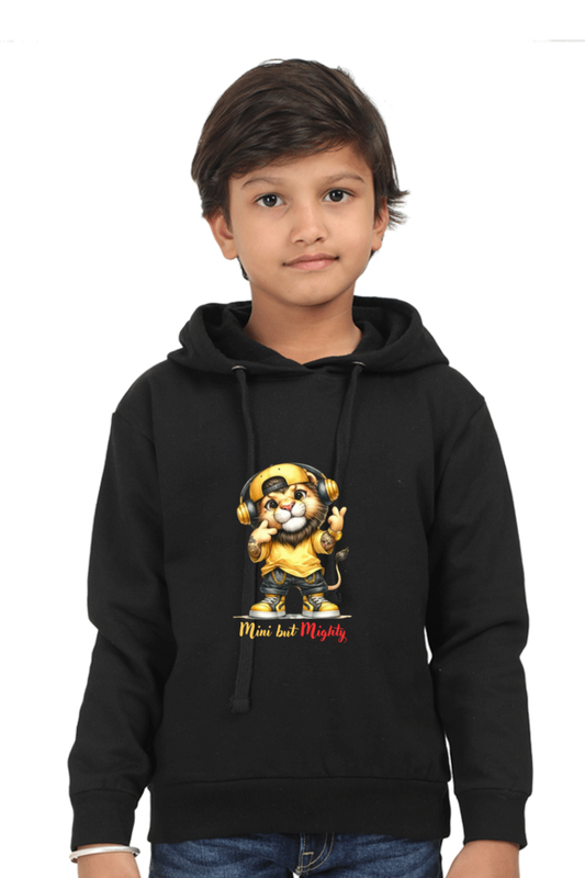 Outer Woods Kid's Graphic Printed Hooded Sweatshirt - Mini But Mighty