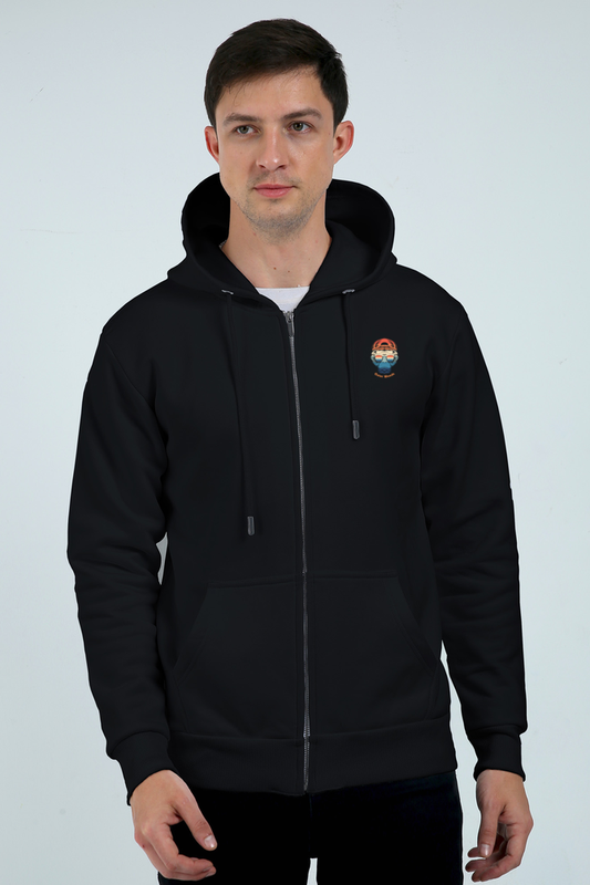 Outer Woods Unisex Chad Monkey Printed Zipper Hooded Sweatshirt
