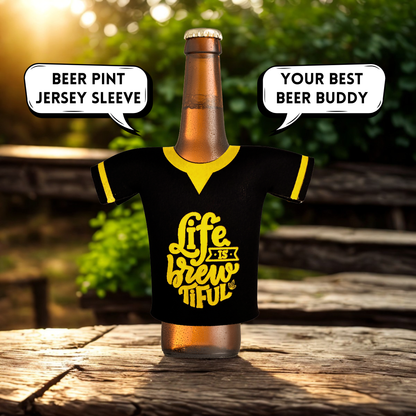 Outer Woods jersey-style neoprene beer bottle coozie sleeve set of 2 – front view