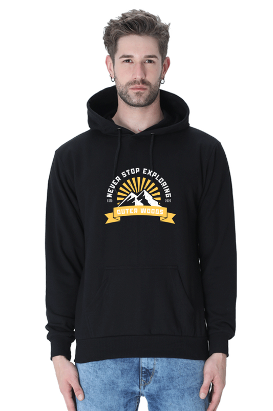  Outer Woods Men's Never Stop Exploring Graphic Printed Hooded Sweatshirt