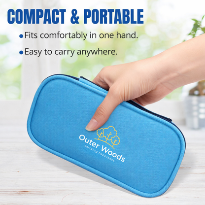 Outer Woods Insulated Insulin Cooler Bag | 6+ Hours Cooling | Compact Size | 2 x 100ml Ice Gel Packs Included