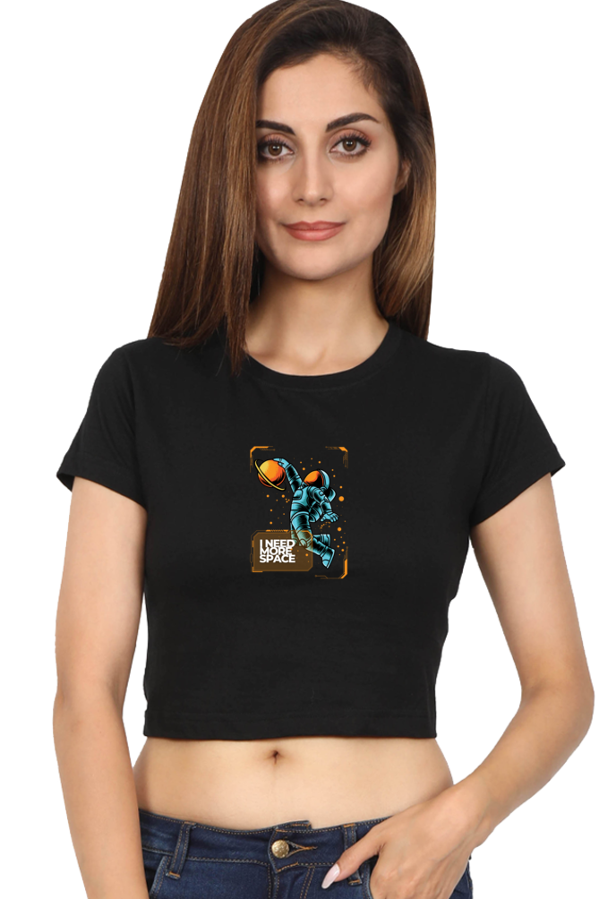  Outer Woods Women's Need More Space Graphic Printed Crop Top