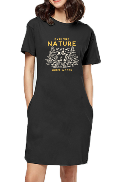 Outer Woods Women's Explore Nature Graphic Printed T-Shirt Dress