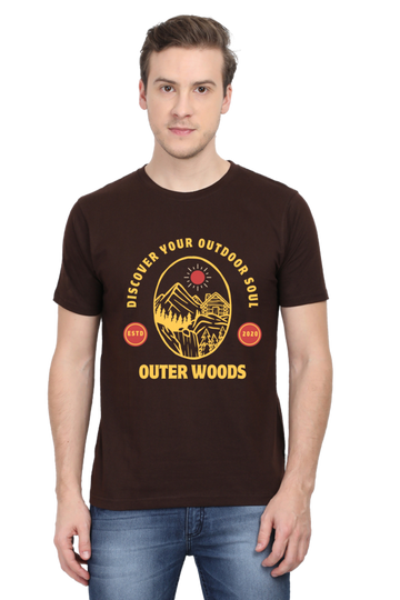 Outer Woods Men's Discover Your Outdoor Soul Graphic Printed T-Shirt