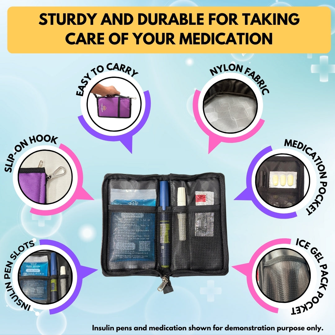 Outer Woods Insulated Insulin Cooler Bag | Insulin Pen Cooler | Diabetic Organizer Bag | Insulin Bag | Insulated Medical Bag