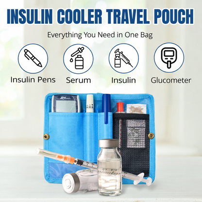 Outer Woods Insulated Insulin Cooler Bag | 6+ Hours Cooling | Compact Size | 2 x 100ml Ice Gel Packs Included