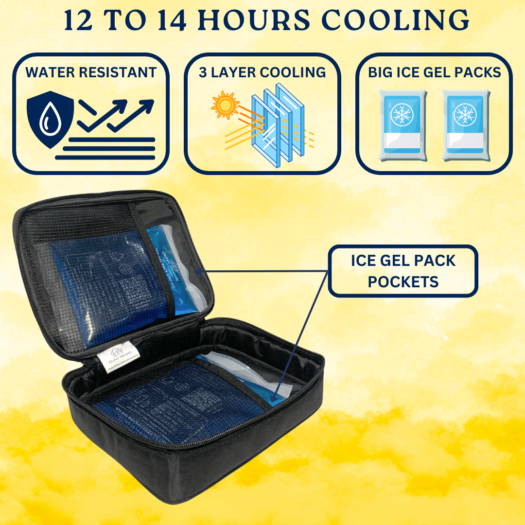 Outer Woods Insulated Insulin Cooler Bag Plus – Spacious Storage for Insulin Pens and Vials
