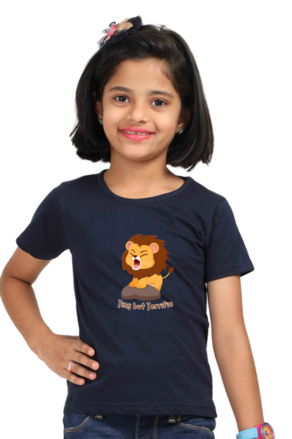 Outer Woods Girl's Graphic Printed T-Shirt - Tiny But Terrific