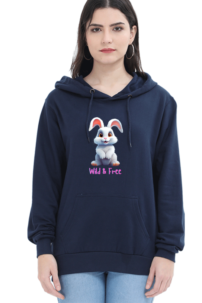 Outer Woods Women's Wild and Free Graphic Printed Hooded Sweatshirt