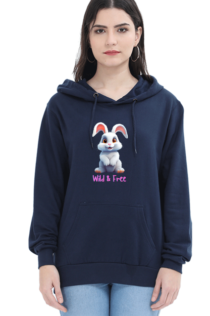 Outer Woods Women's Wild and Free Graphic Printed Hooded Sweatshirt