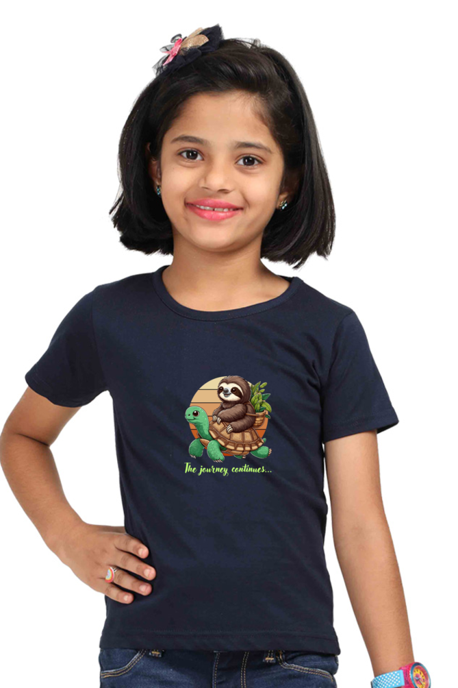 Outer Woods Girl's Graphic Printed T-Shirt - The Journey Continues