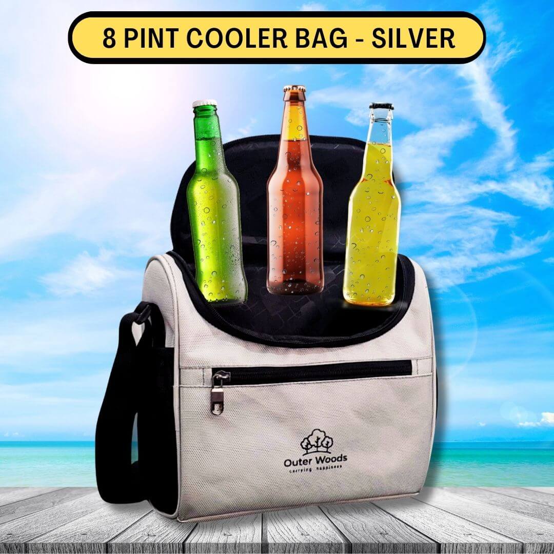 Outer Woods Insulated 8 Pint Cooler Bag | Beverage Cooler Bag | Insulated Bag | Bottle Bag | Beer Cooler Bag | Hot Cold bag | Soft Cooler Bag