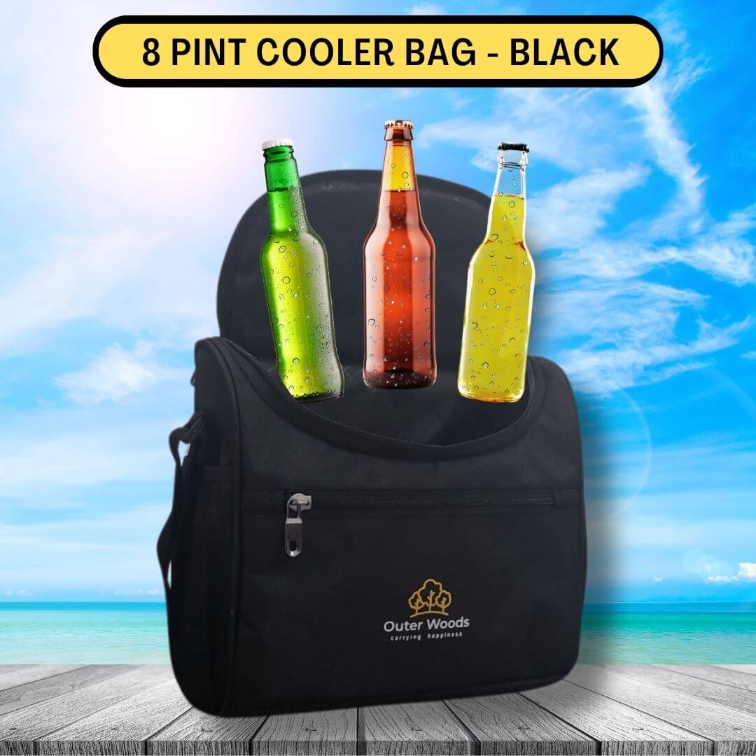 Outer Woods Insulated 8 Pint Cooler Bag | Beverage Cooler Bag | Insulated Bag | Bottle Bag | Beer Cooler Bag | Wine Carier | Hot Cold bag