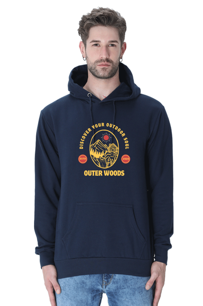  Outer Woods Men's Discover Your Outdoor Soul Graphic Printed Hooded Sweatshirt