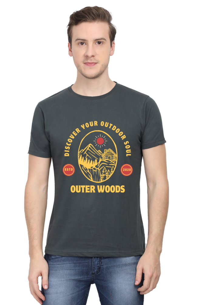 Outer Woods Men's Discover Your Outdoor Soul Graphic Printed T-Shirt