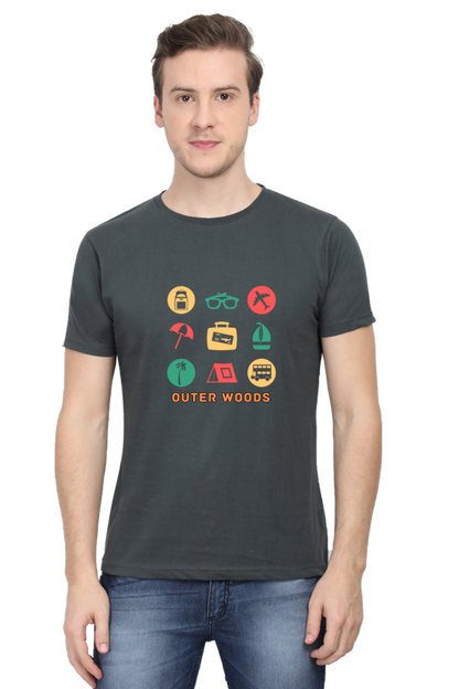 Outer Woods Men's Travel Graphic Printed T-Shirt