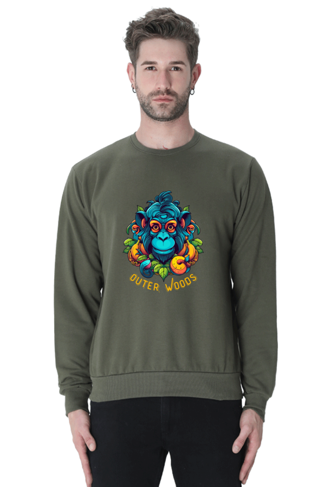 Outer Woods Men's Wild Monkey Graphic Printed Sweatshirt