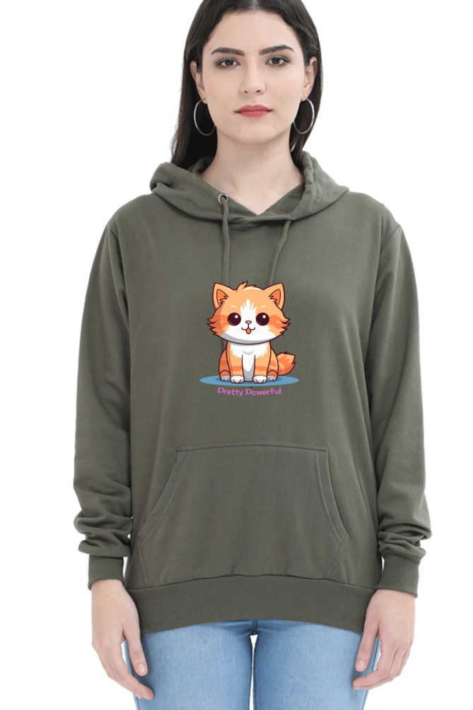 Outer Woods Women's Pretty Powerful Graphic Printed Hooded Sweatshirt