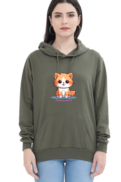 Outer Woods Women's Pretty Powerful Graphic Printed Hooded Sweatshirt