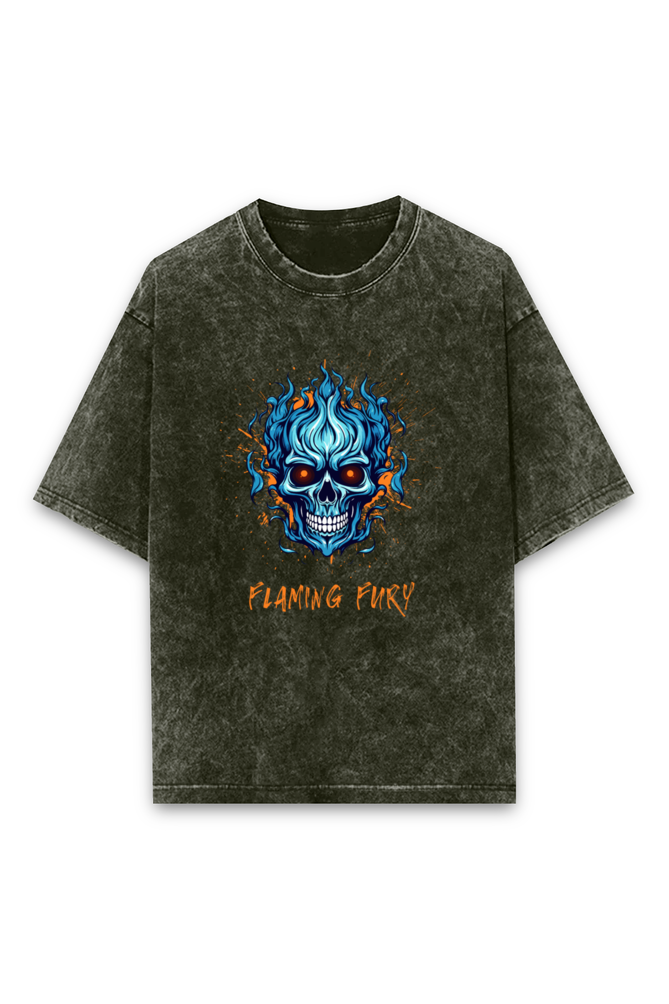 View details for Outer Woods Men's Acid Wash Flaming Fury Printed T-Shirt Outer Woods Men's Acid Wash Flaming Fury Printed T-Shirt