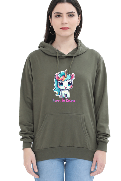 Outer Woods Women's Born to Roam Graphic Printed Hooded Sweatshirt