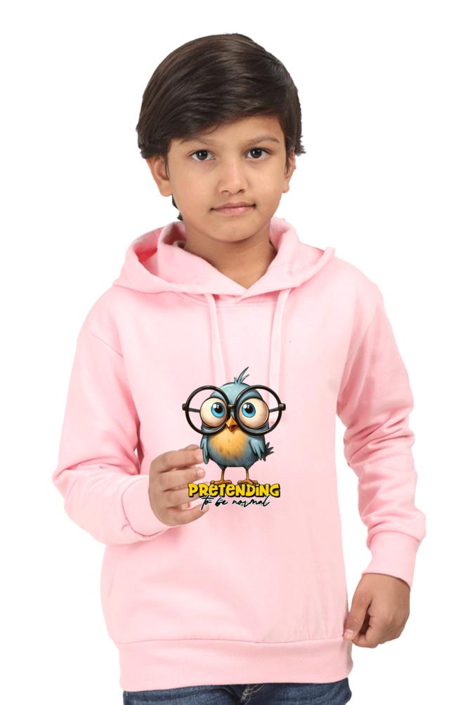 Outer Woods Kid's Graphic Printed Hooded Sweatshirt - Pretending to be Normal