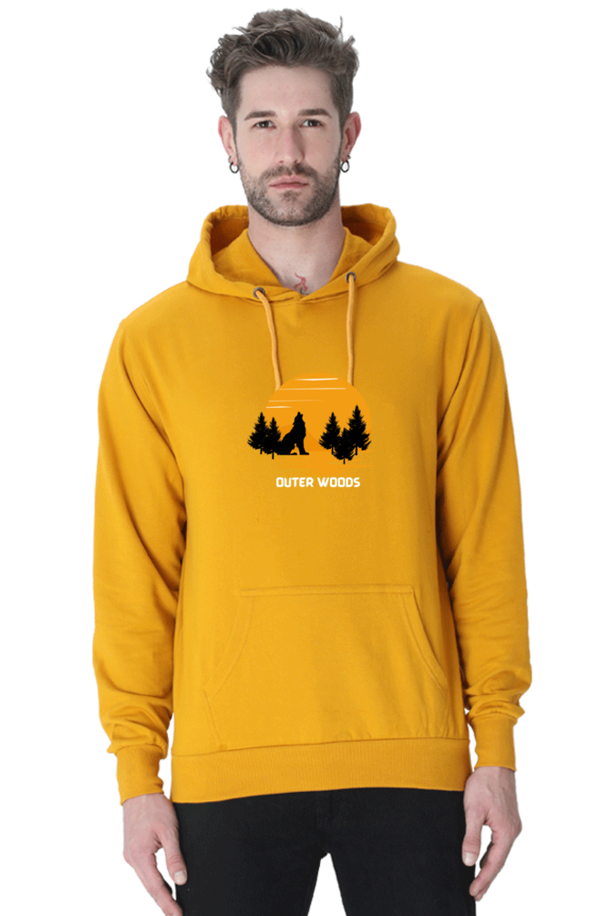 Outer Woods Men's Wild Wolf Graphic Printed Hooded Sweatshirt