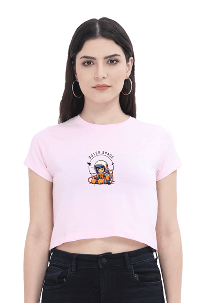 Outer Woods Women's Outer Space Graphic Printed Crop Top