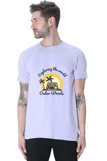 Outer Woods Men's Exploring The World Graphic Printed T-Shirt