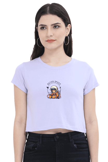 Outer Woods Women's Outer Space Graphic Printed Crop Top