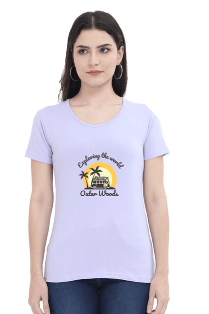 Outer Woods Women's Exploring The World Graphic Printed T-Shirt